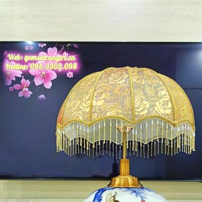 CẶP ĐÈN BÀN THIẾT KẾ CHIM HOA PHÚ QUÝ HỌA TIẾT ĐĂNG ĐỐI